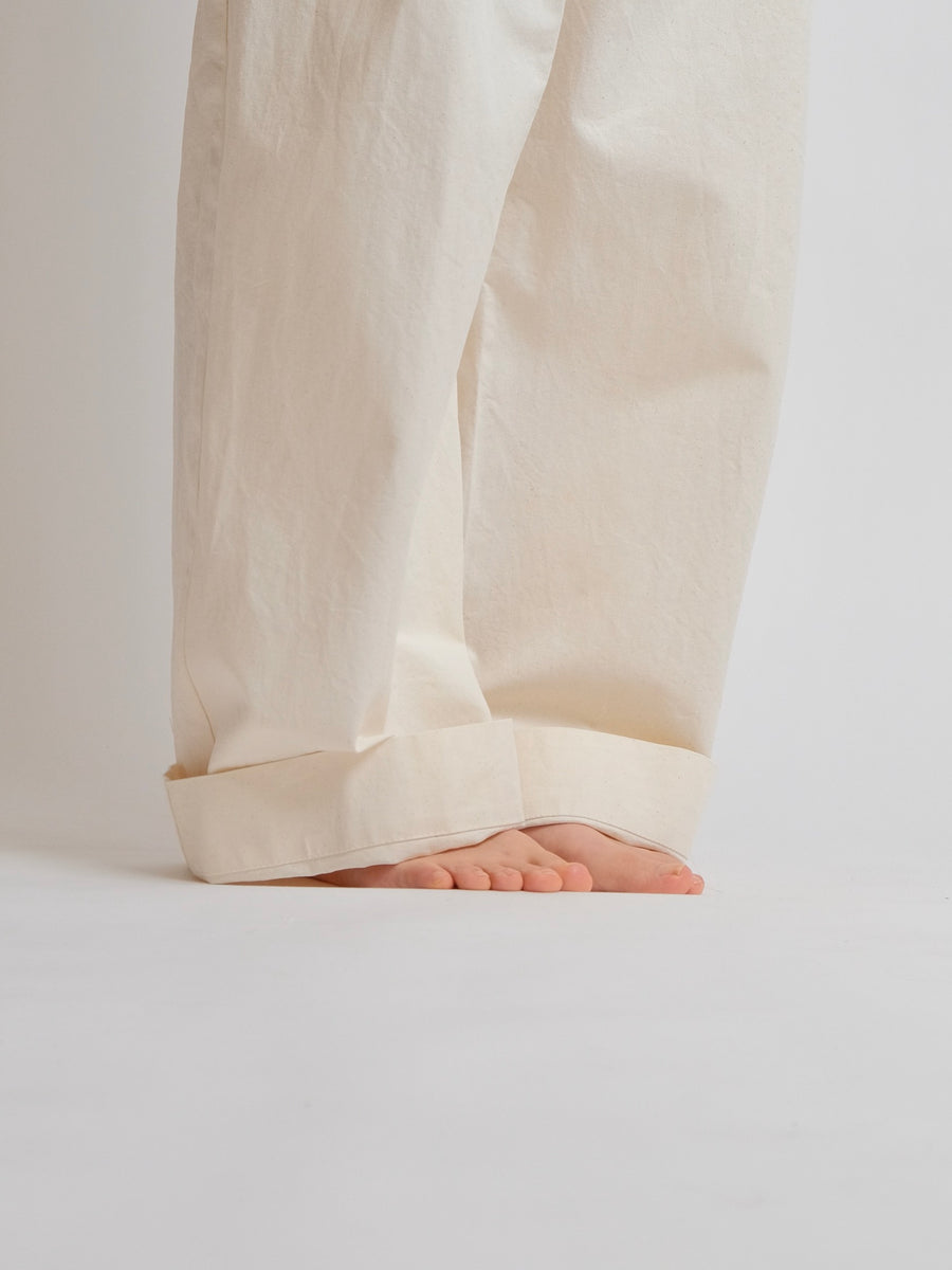 Wide Leg Pleated Pant - HELGROSE x BIRGITTA HELMERSSON - Natural - S, LAST ONE