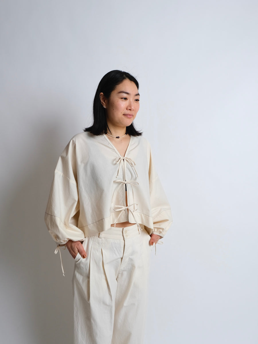Bow Top -  Natural Cotton