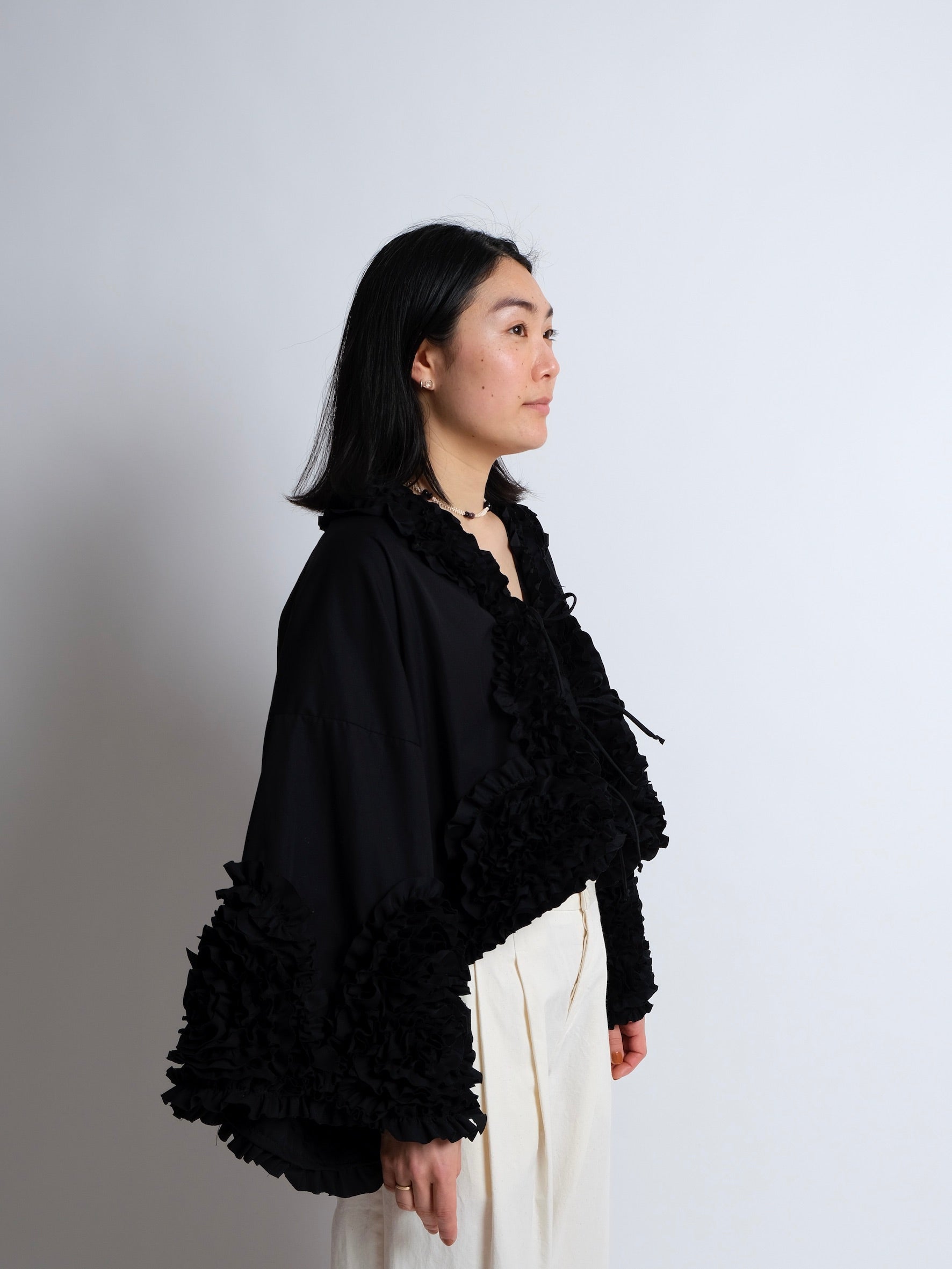 Ruffle Top - Black - Made to Order – Birgitta Helmersson