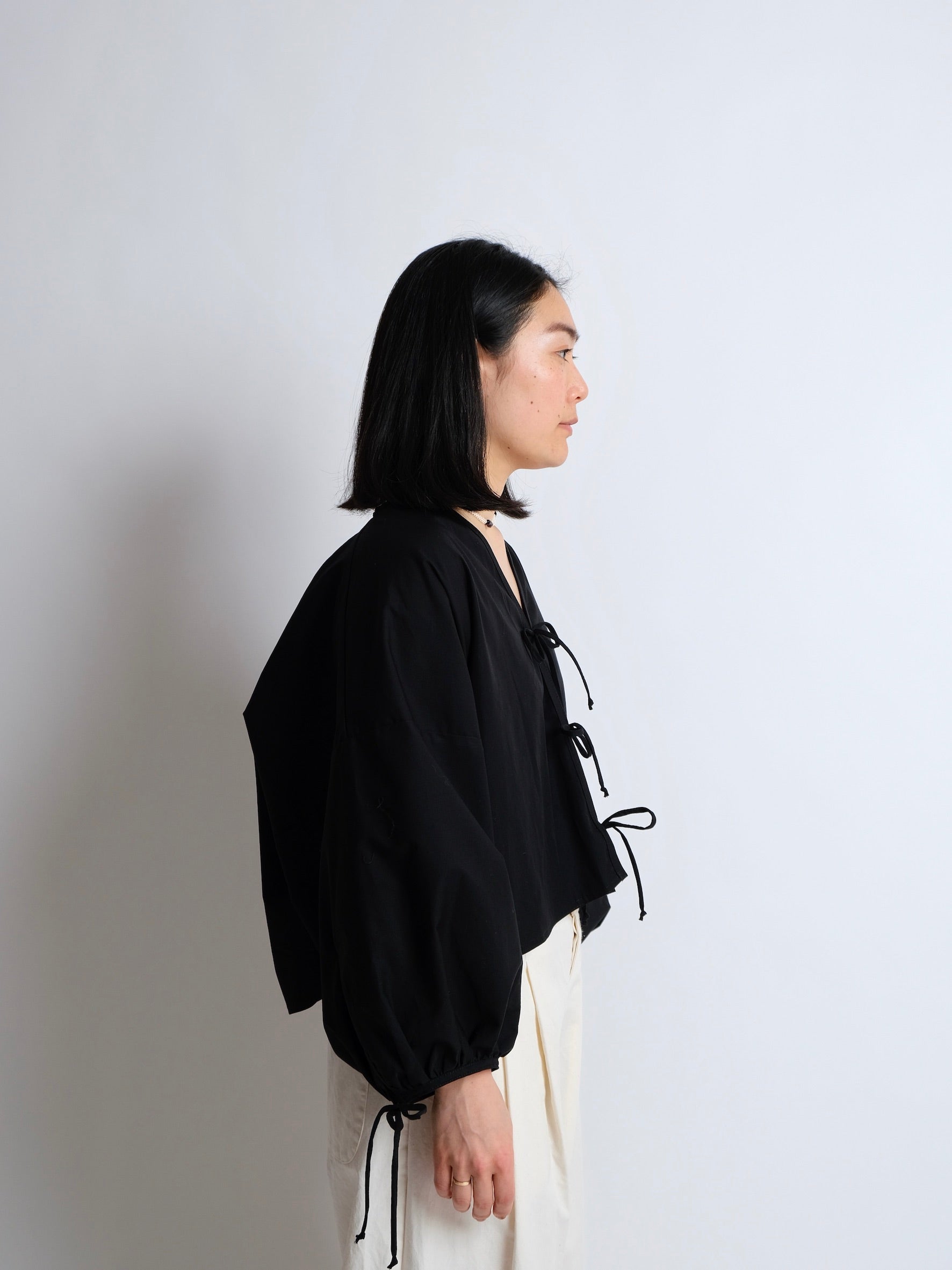 Bow Top - Black Cotton - Made to Order – Birgitta Helmersson