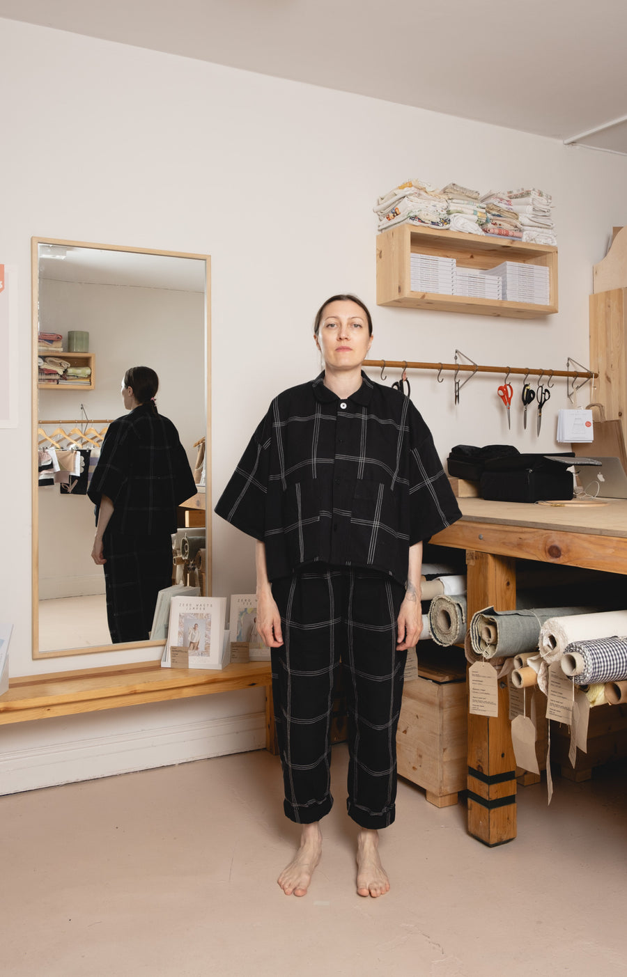 ZW Shirt - Black Stitched Plaid