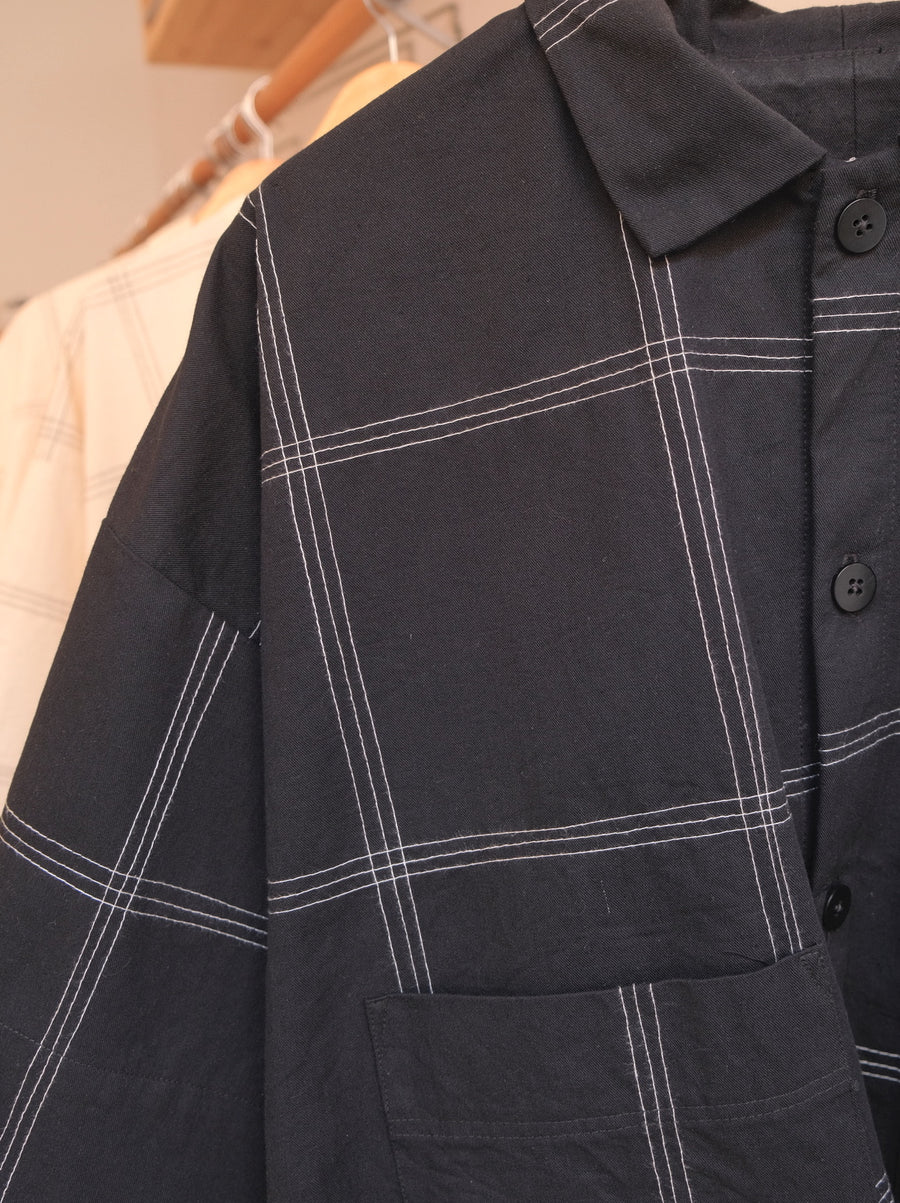 ZW Shirt - Black Stitched Plaid