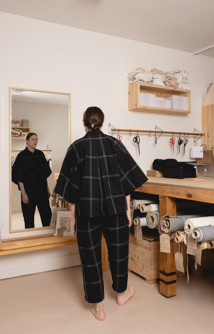 ZW Shirt - Black Stitched Plaid