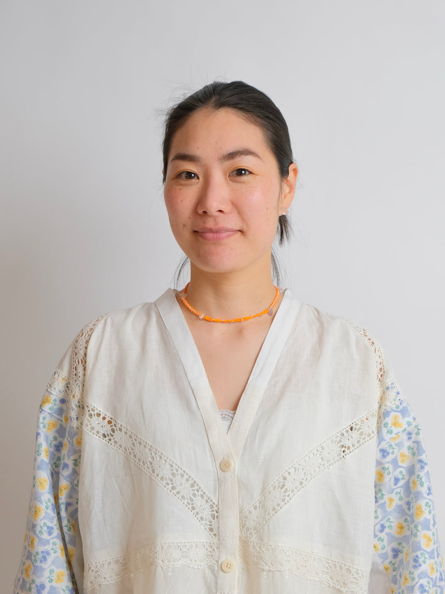 ZW Cropped Shirt - M/L/XL - Vintage - White and blue