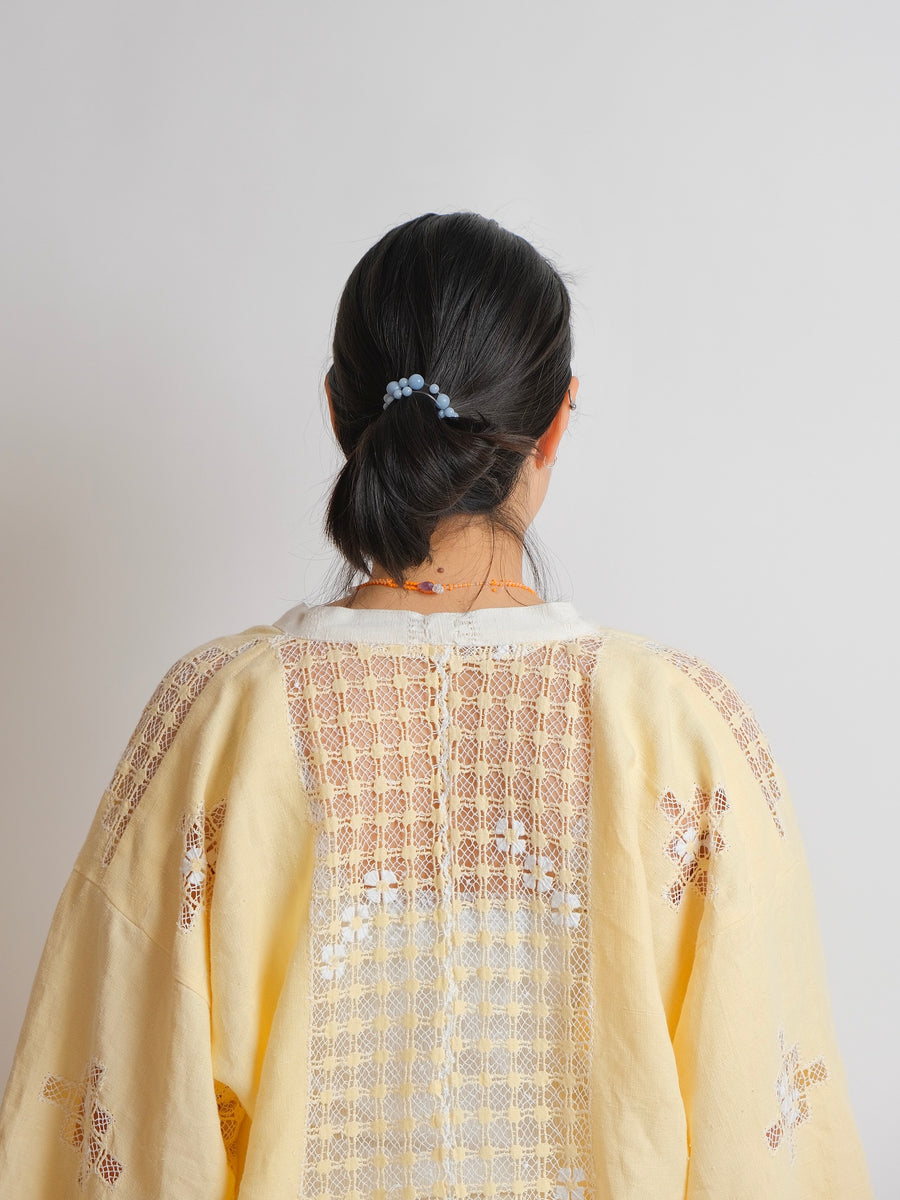 ZW 'Cropped' Shirt - M/L/XL - Vintage - Yellow linen