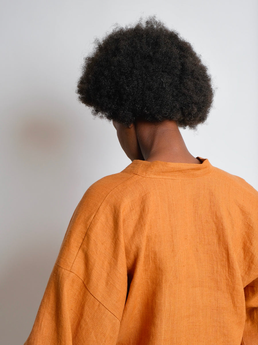 ZW Tie Top -  Rust Linen