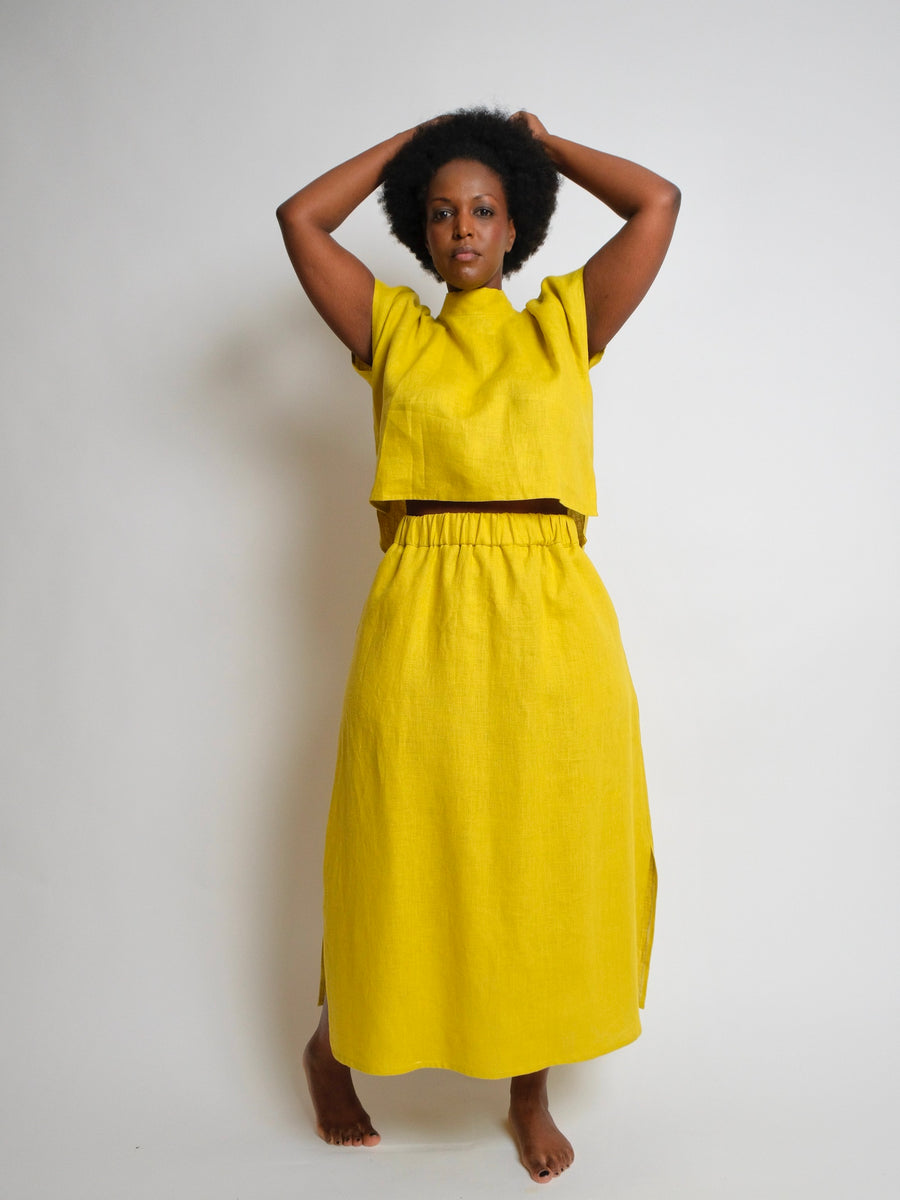ZW Triangle Skirt -  Lime Linen