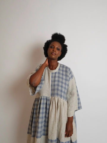 ZW Gather Dress -  Patchwork