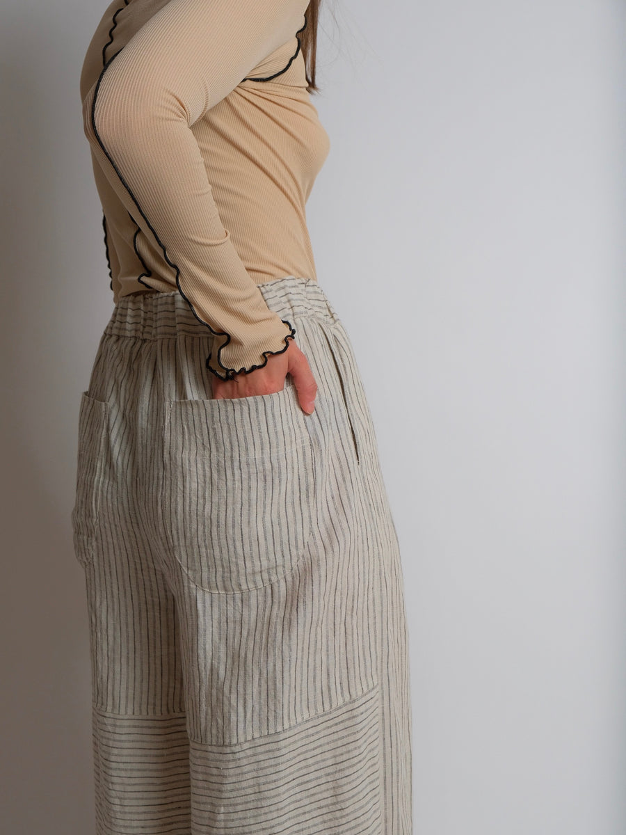ZW Block Pant - Stripe Linen