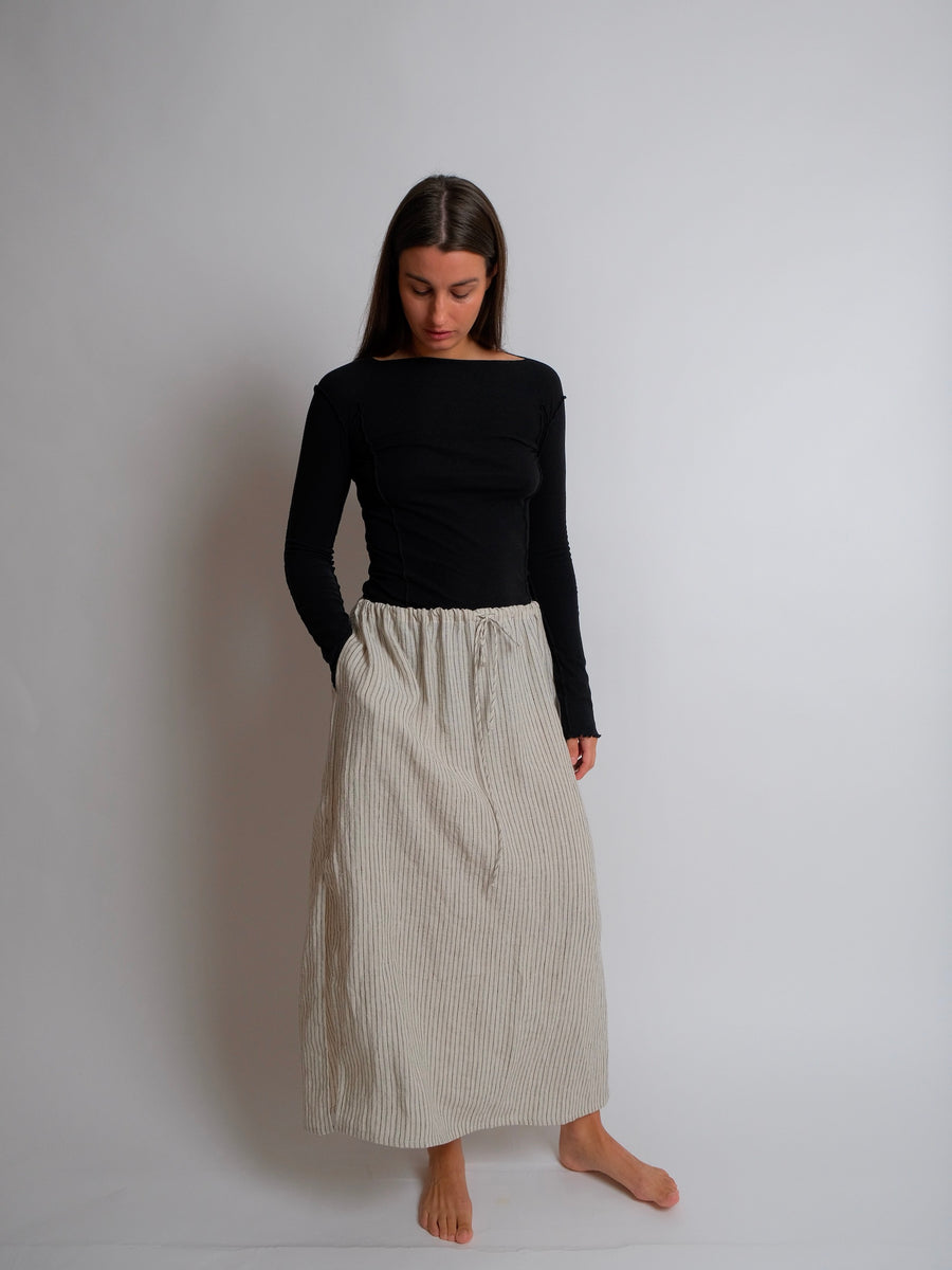 ZW Slip Skirt -  Stripe Linen