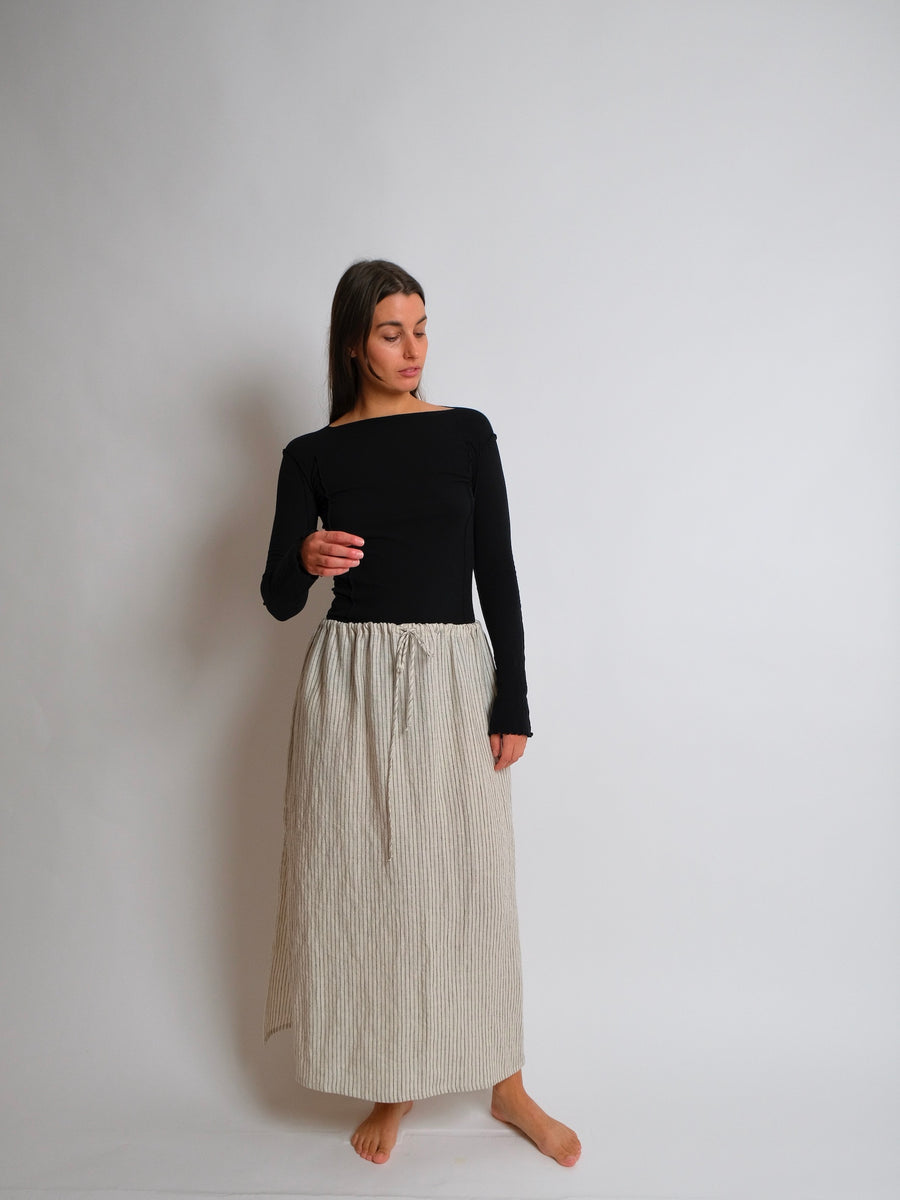 ZW Slip Skirt -  Stripe Linen