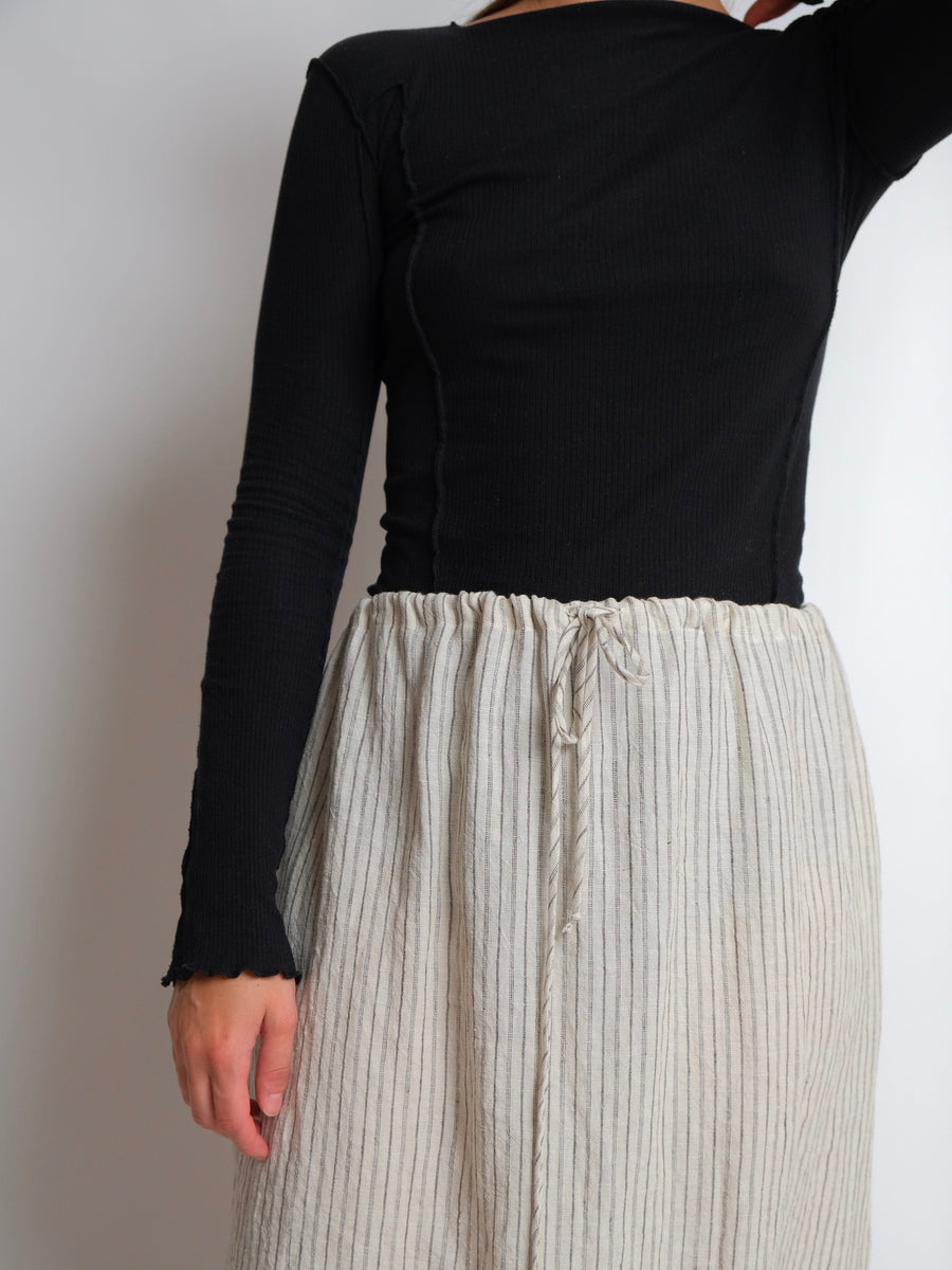 ZW Slip Skirt -  Stripe Linen