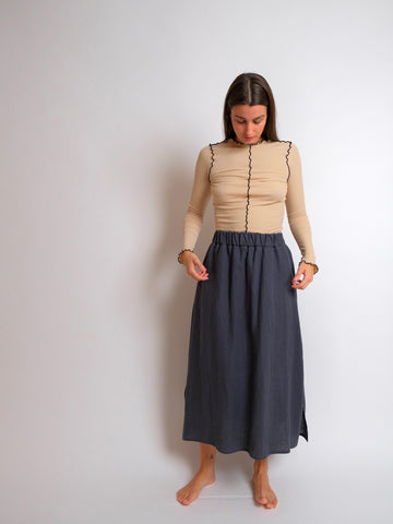 ZW Triangle Skirt -  Grey Linen