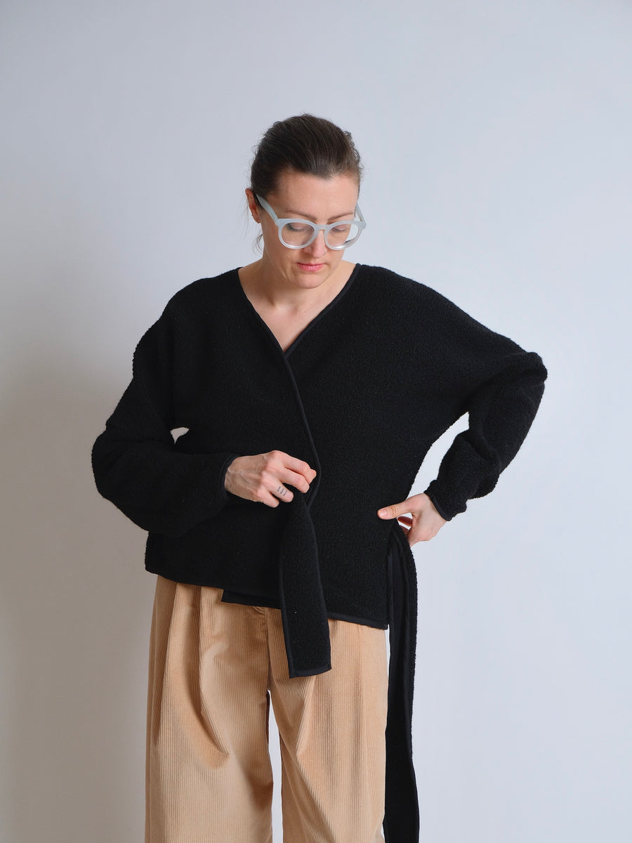 ZW WRAP JUMPER - BOUCLE WOOL/COTTON