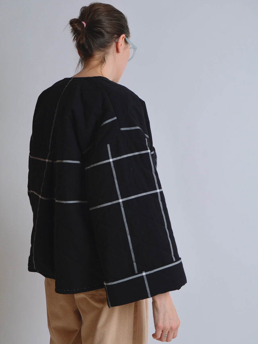 ZW QUILTED JACKET - REVERSIBLE - GREY/BLACK CHECK