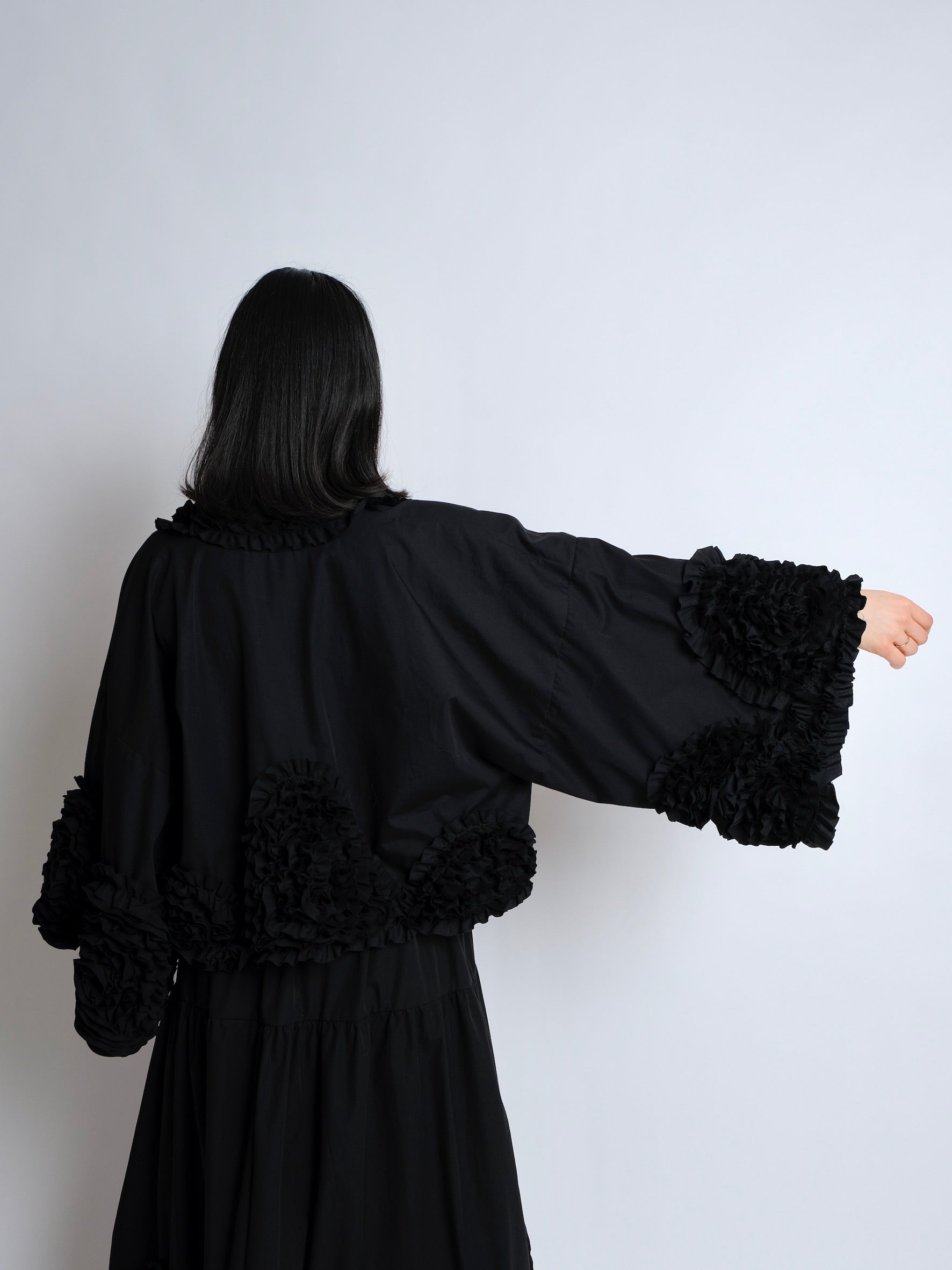 Ruffle Top - Black - Made to Order – Birgitta Helmersson