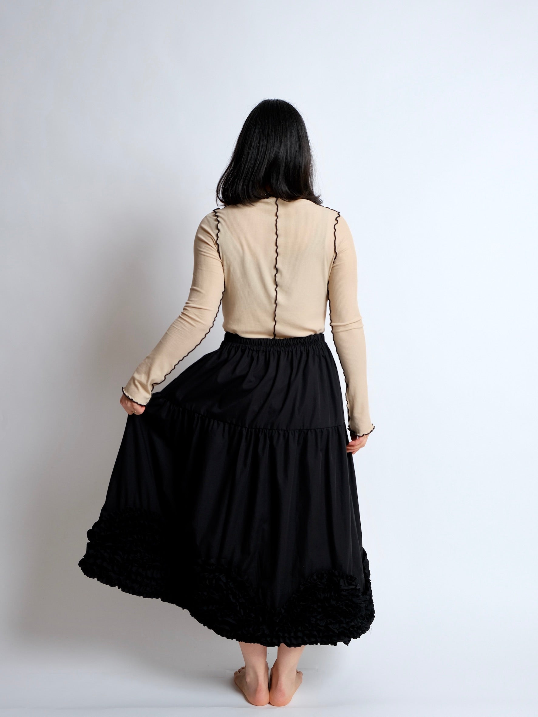Ruffle Skirt - Black - Made to Order – Birgitta Helmersson