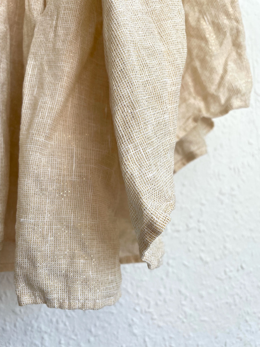 ZW Gather Dress -  S/M/L - Gold Linen