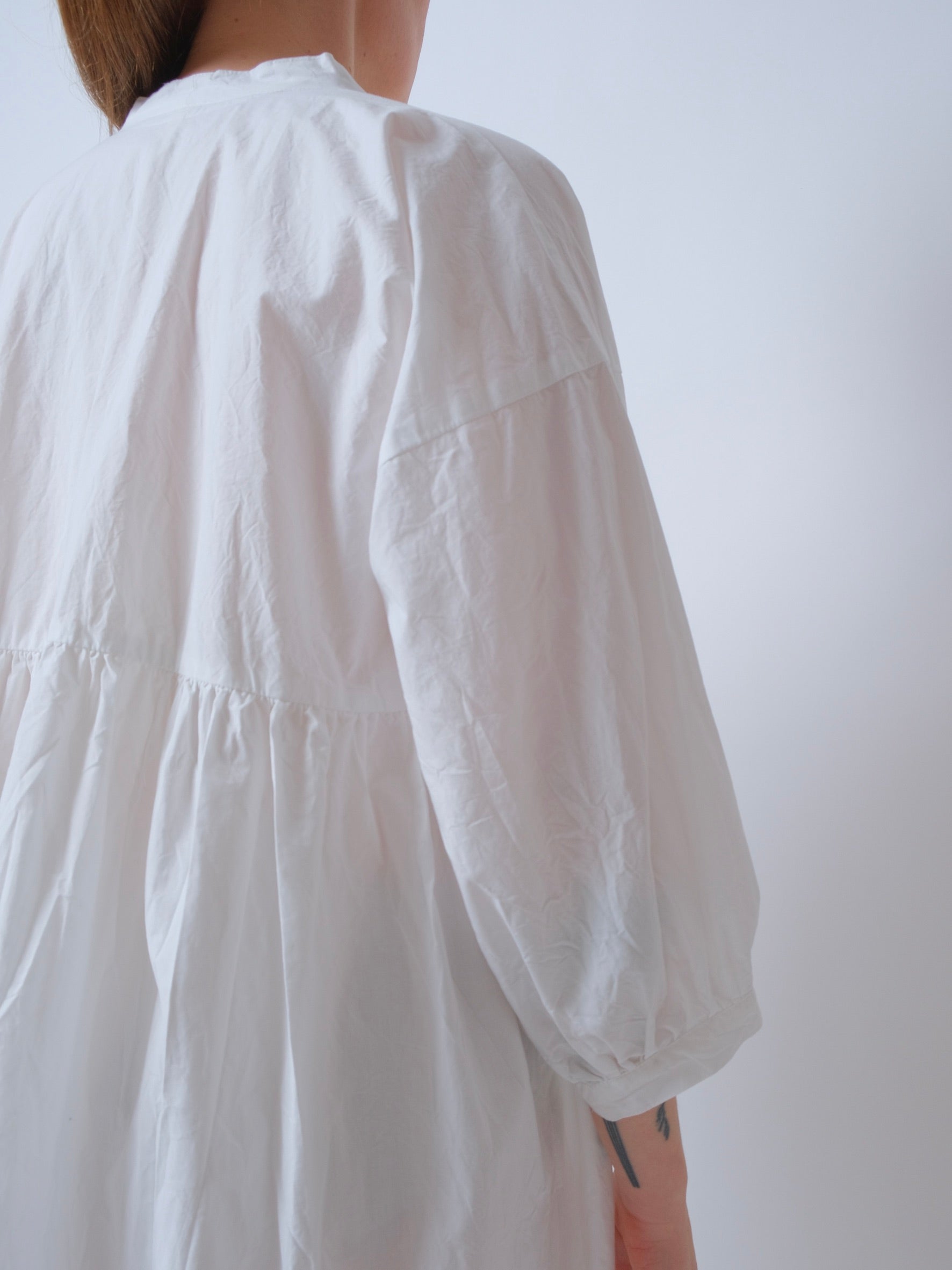 ZW Gather Dress - White – Birgitta Helmersson