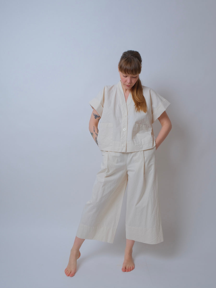ZW Cropped Shirt - Natural - Made to Order