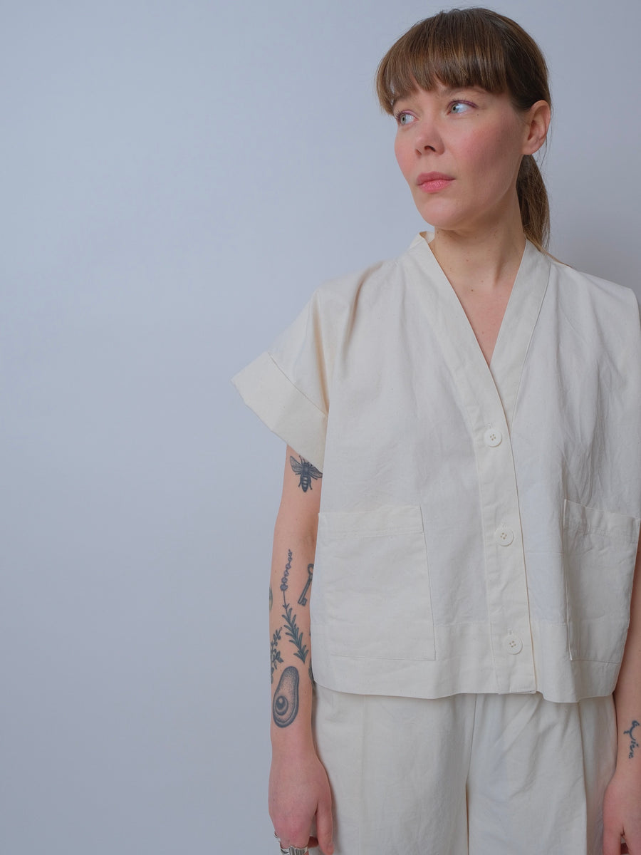 ZW Cropped Shirt - Natural - Made to Order